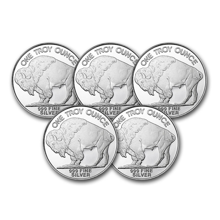 1 oz Silver Round - Buffalo (Lot of 5 Coins) | eBay